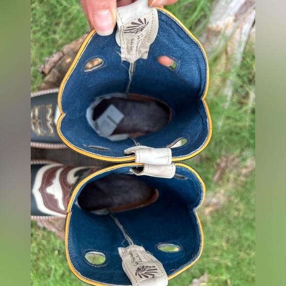 Western Cowboy Mens Boots full grain hide leather square tipSz-27 (US 8.5) locBB - Picture 5 of 13